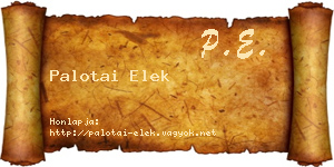 Palotai Elek névjegykártya